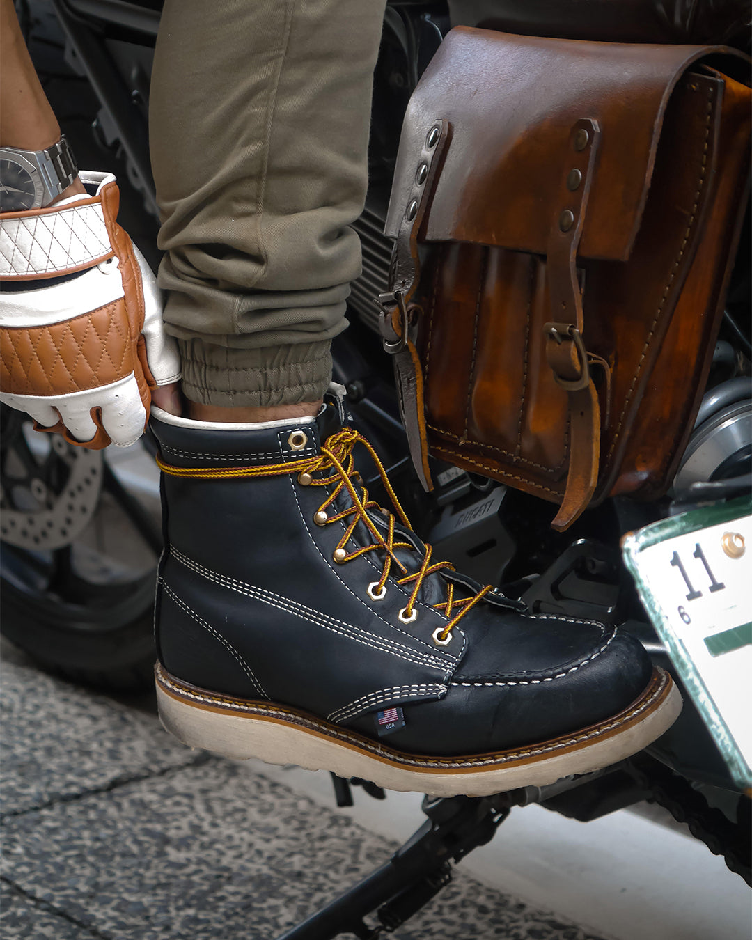 American Heritage 6" Moc Toe Boots - Black