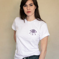 Watch for Cycles Embroidered Tee (White)