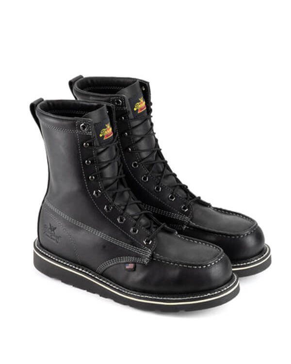 American Heritage 8" Moc Toe Safety Boots - Midnight Black