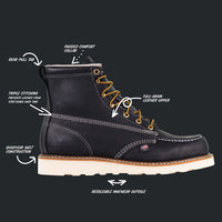 American Heritage 6" Moc Toe Boots - Black
